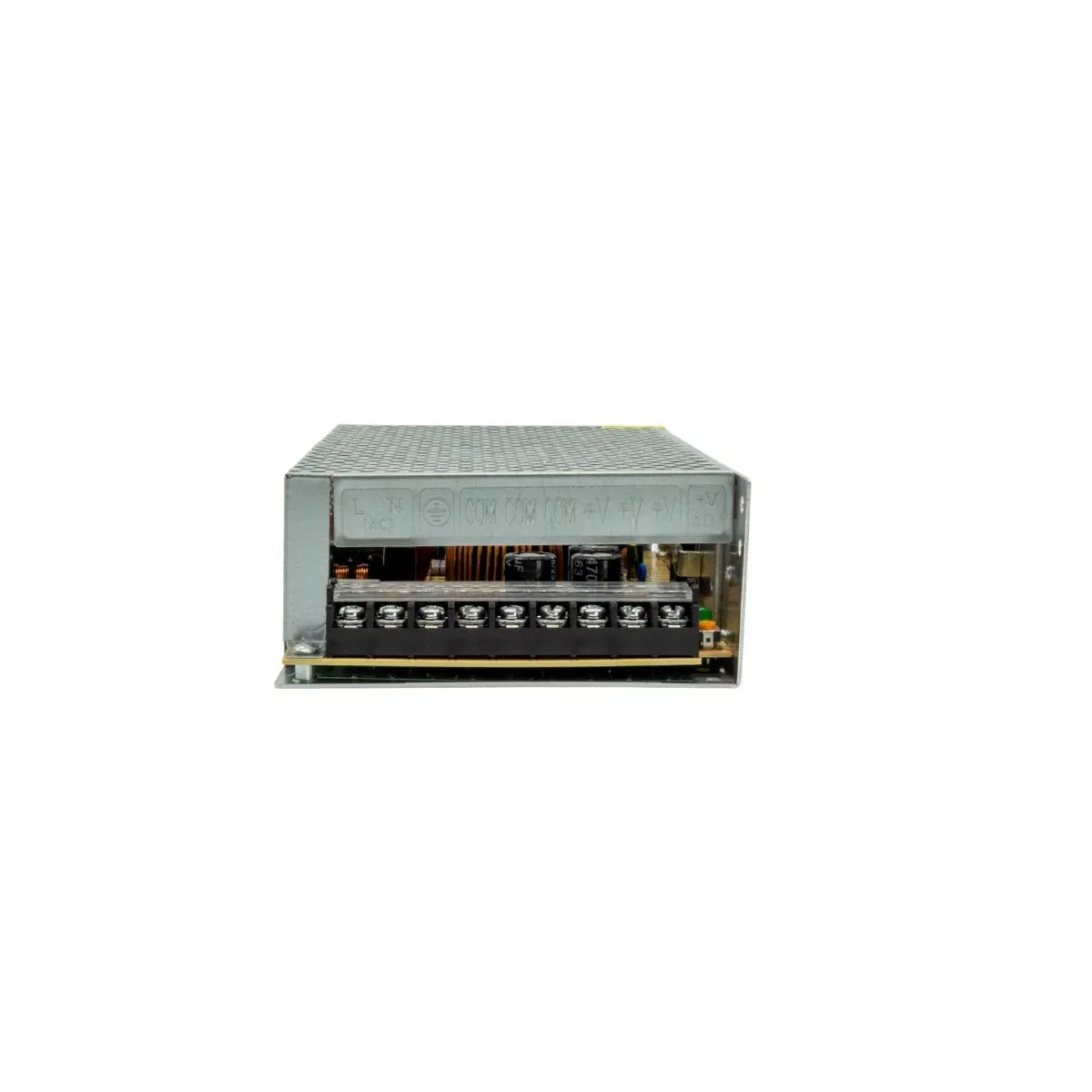Alimentatore switching 48V 250W in alluminio per binario magnetico Gisled vista contatti