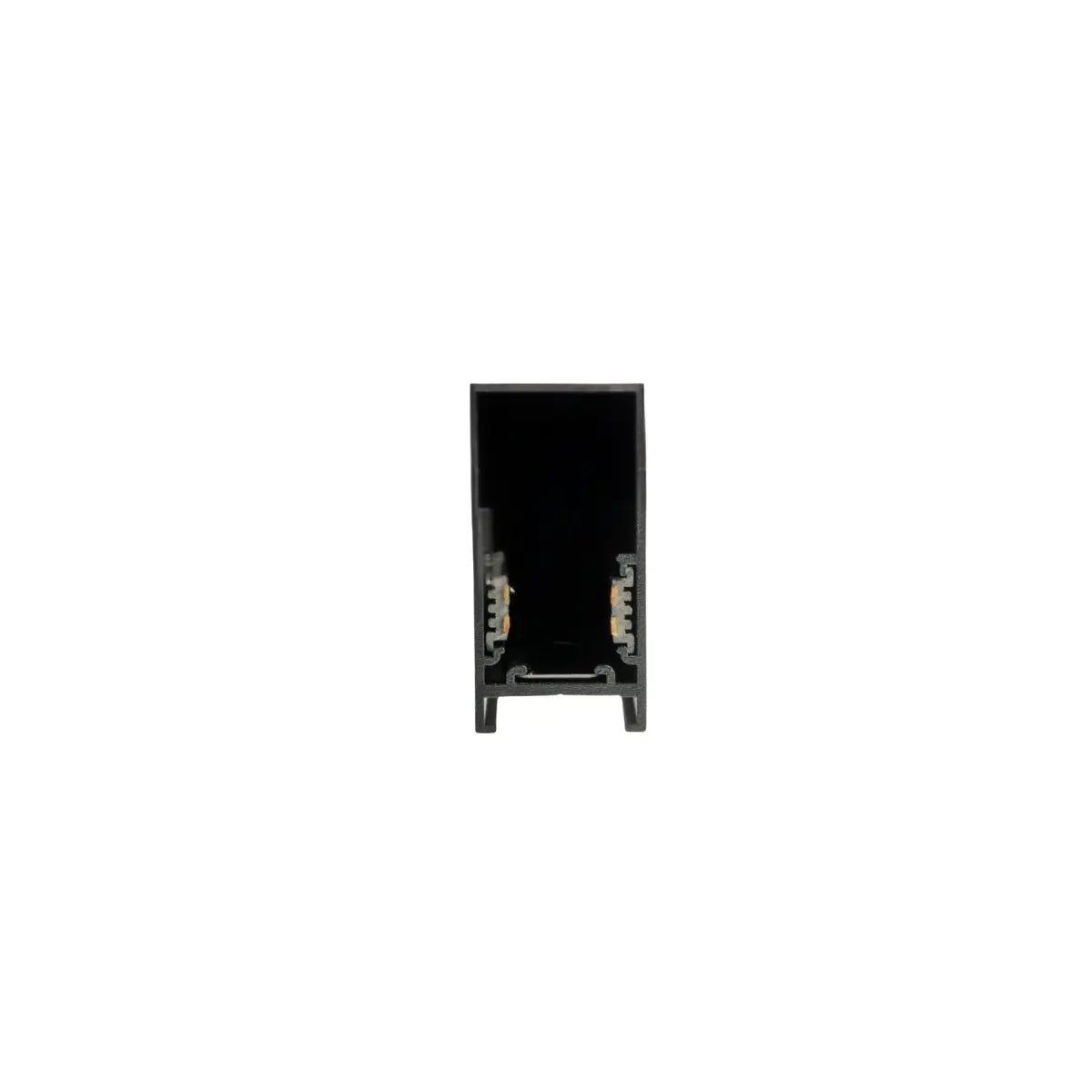Binario magnetico 48V nero in alluminio per installazione a soffitto o parete – Gisled vista frontale