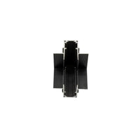 Connettore a L verticale per binario magnetico da incasso nero in alluminio vista fronte
