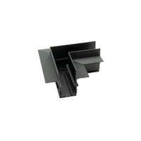 Connettore a L nero per binario magnetico da incasso in cartongesso vista frontale