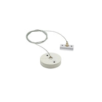 Kit di sospensione per binario monofase da 2 metri in metallo bianco con cavo in acciaio.