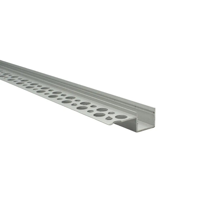 Profilo a scomparsa LED 35x13mm con flangia singola in alluminio - vista frontale