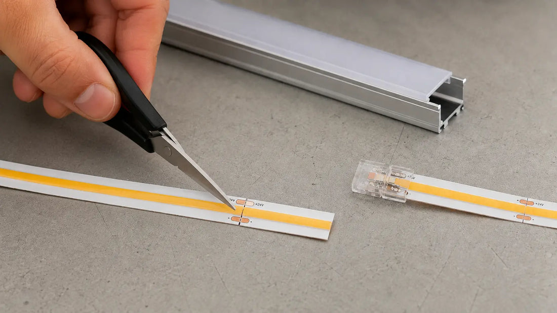 Come tagliare e collegare una striscia LED COB