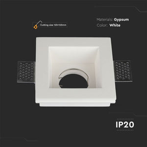 Portafaretto LED da Incasso Quadrato GU10 e GU5.3 (MR16) Corpo in Gesso Bianco