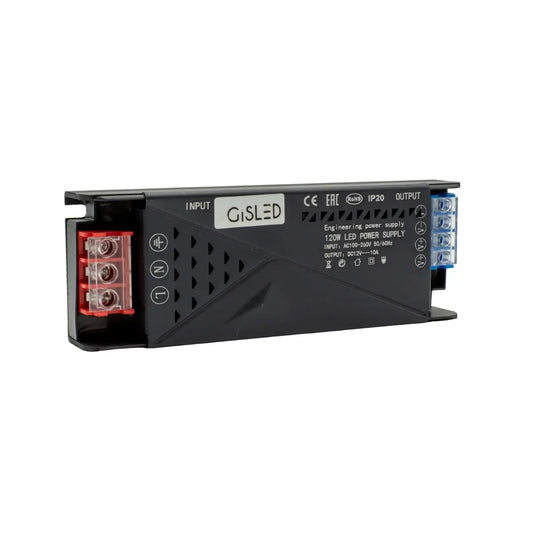 Alimentatore 12V 120W 10A per LED Gisled vista frontale