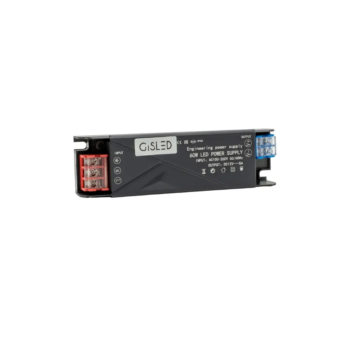 Alimentatore 12V 60W 5A compatto per strisce LED | Gisled