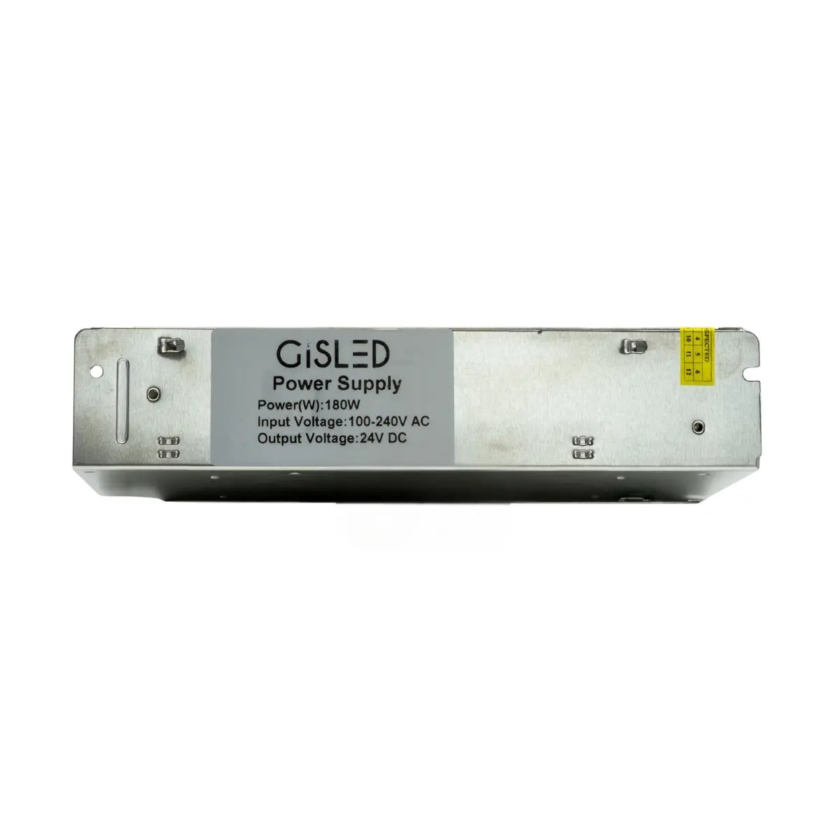 Dettaglio etichetta informativa alimentatore switching 24V 180W – Gisled