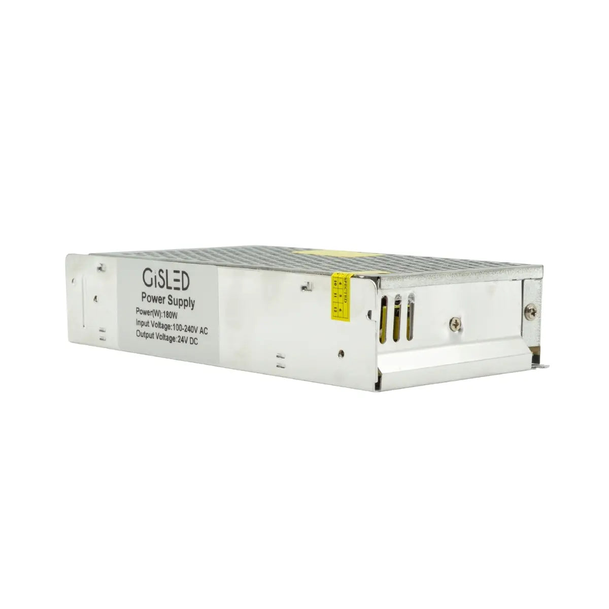 Alimentatore switching 24V 180W vista laterale in alluminio – Gisled