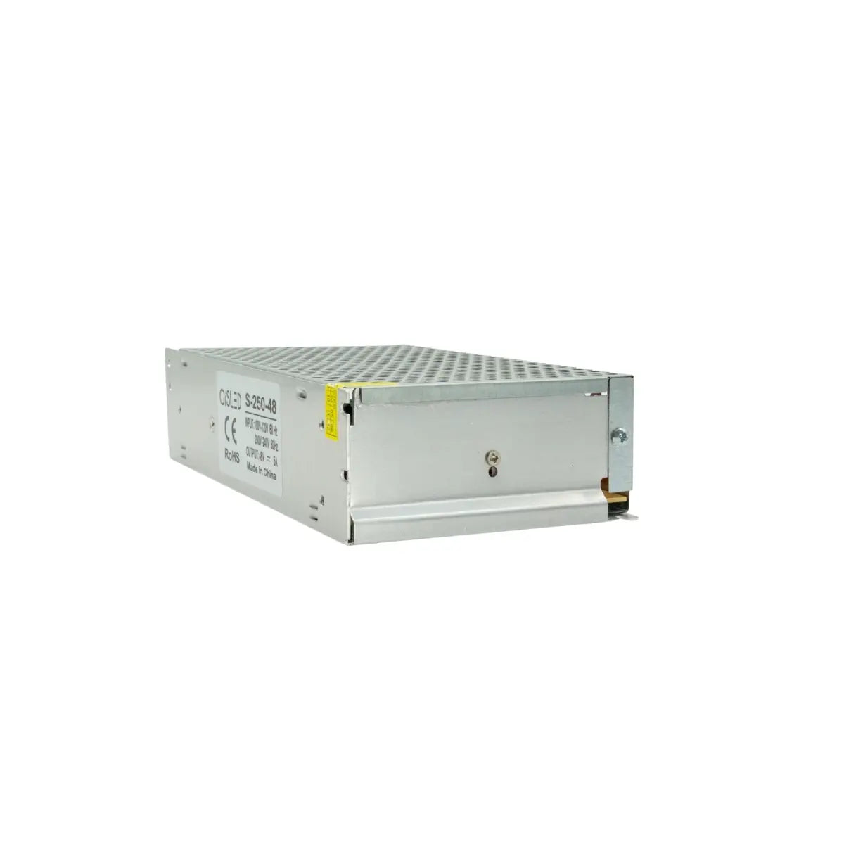 Alimentatore switching 48V 250W in alluminio per binario magnetico Gisled vista posteriore