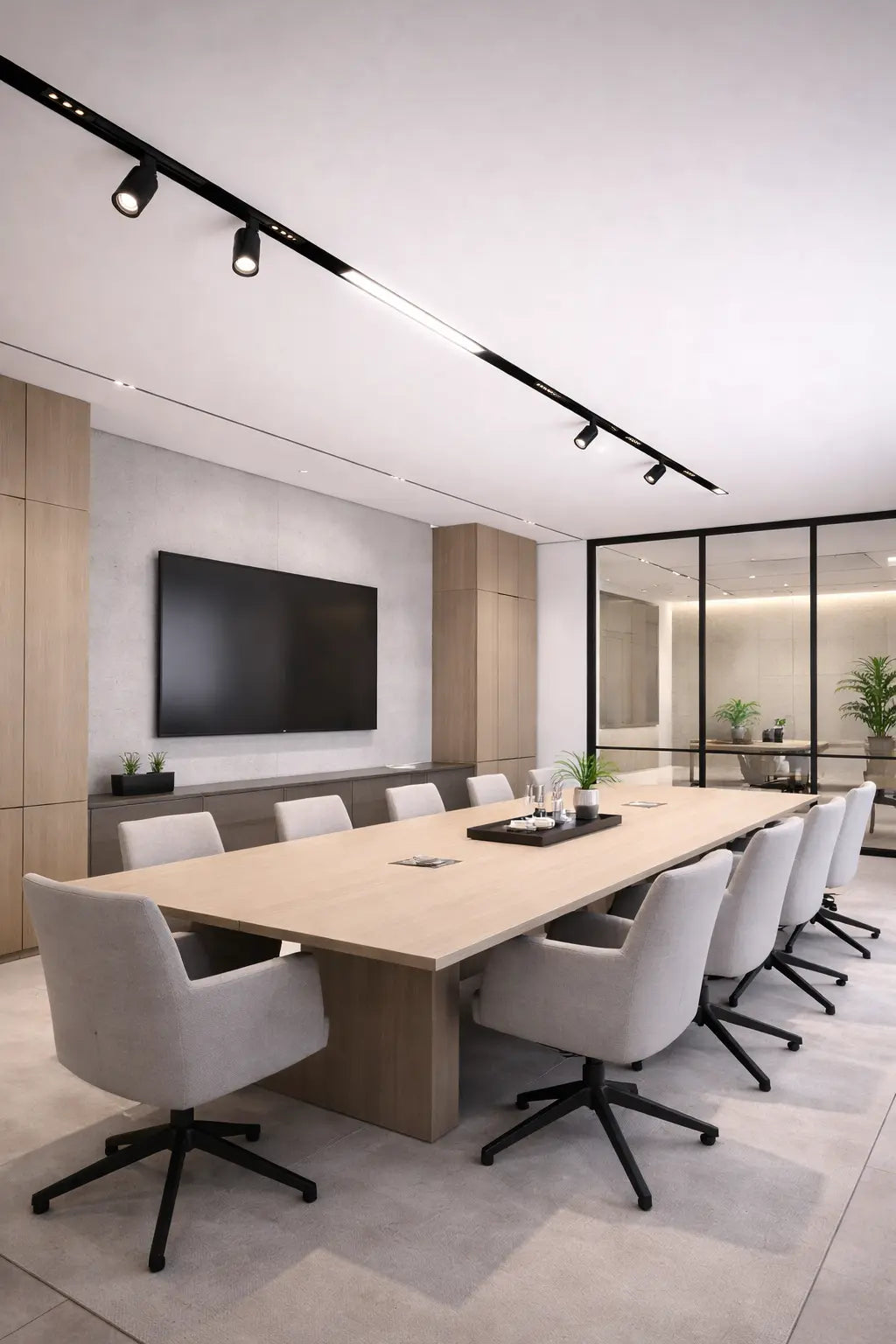 Illuminazione tecnica a binario per ambiente professionale e workspace