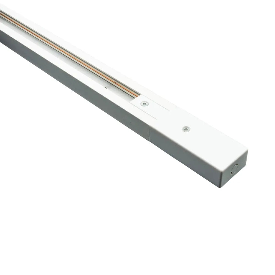Binario monofase bianco per installazione sospesa o a soffitto in ambienti interni vista connettore