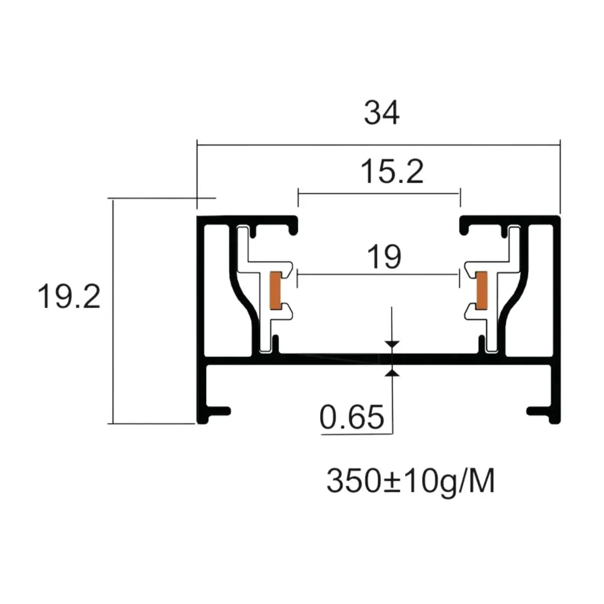 Binario 220V vista misure reali