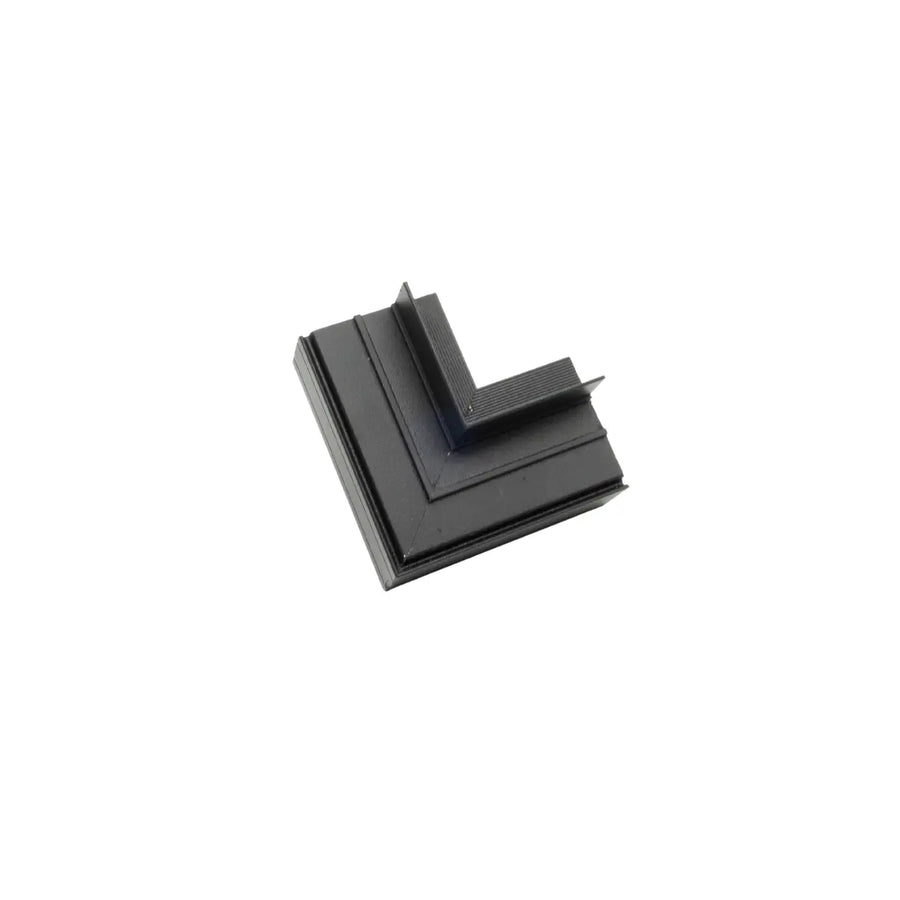 Connettore a L verticale per binario magnetico da incasso nero in alluminio-1