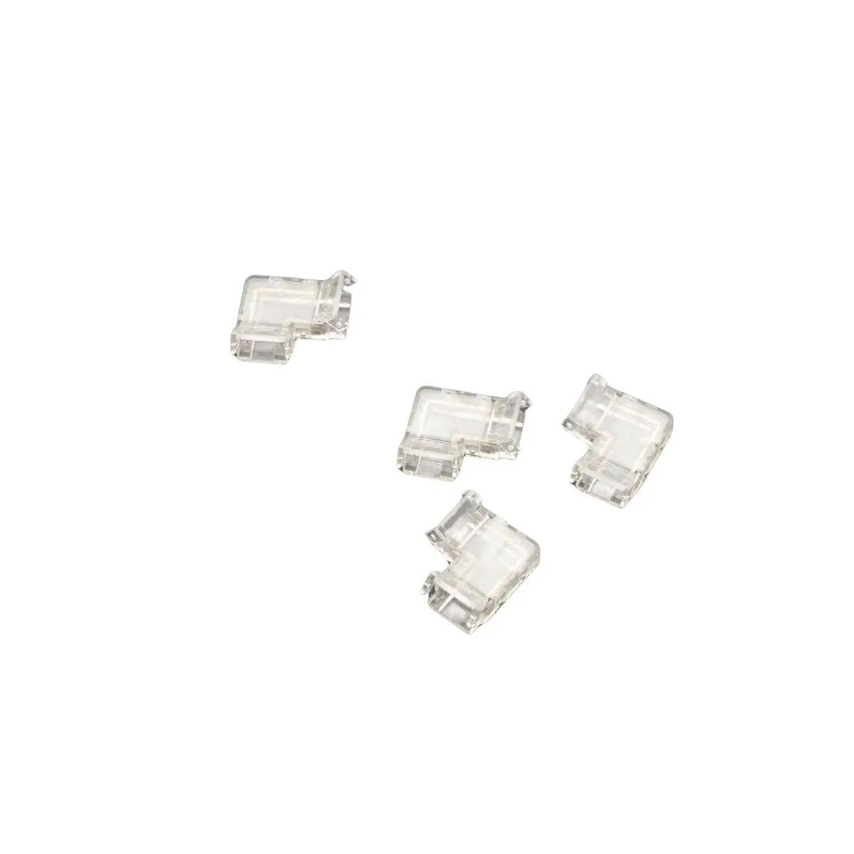 Connettore a L COB monocolore 2PIN 10mm per strisce LED COB – vista frontale