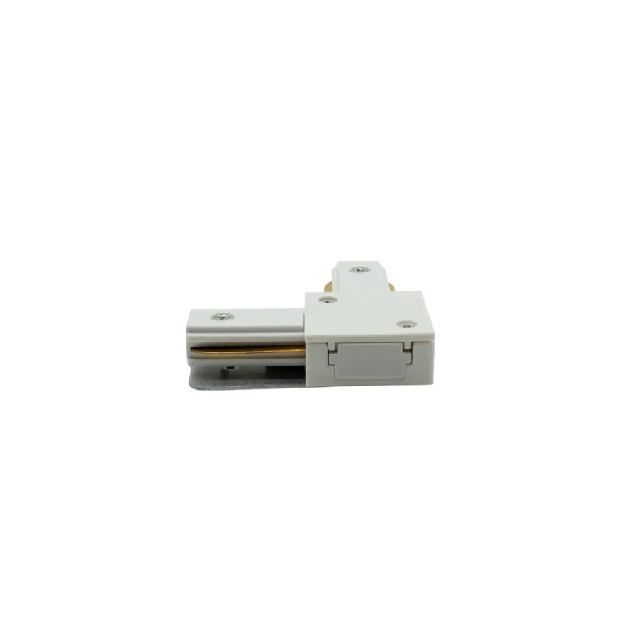 Connettore angolare bianco per binario monofase in plastica-2