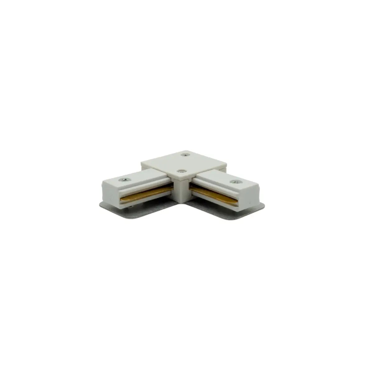 Connettore angolare bianco per binario monofase in plastica-1
