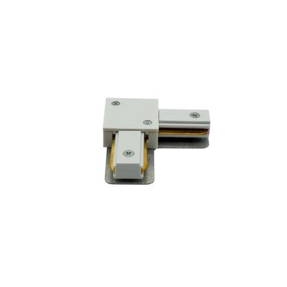 Connettore angolare bianco per binario monofase in plastica – Gisled
