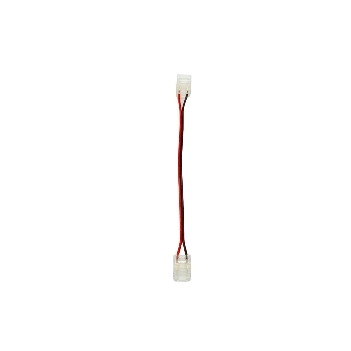 Connettore COB per strisce LED 10mm 2 PIN vista frontale con cavo 15cm
