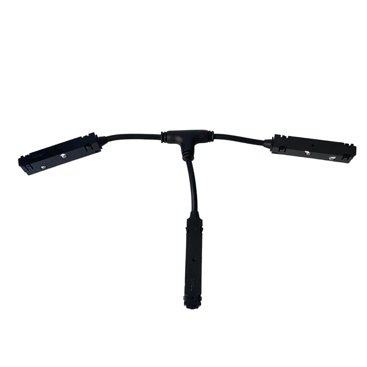 Connettore a T nero per binario magnetico 48V con collegamento elettrico nascosto per tre binari LED magnetici