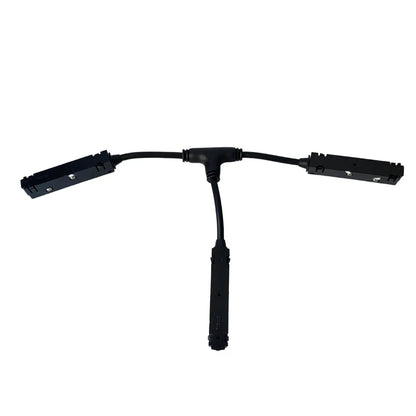 Connettore a T nero per binario magnetico 48V con collegamento elettrico nascosto per tre binari LED magnetici