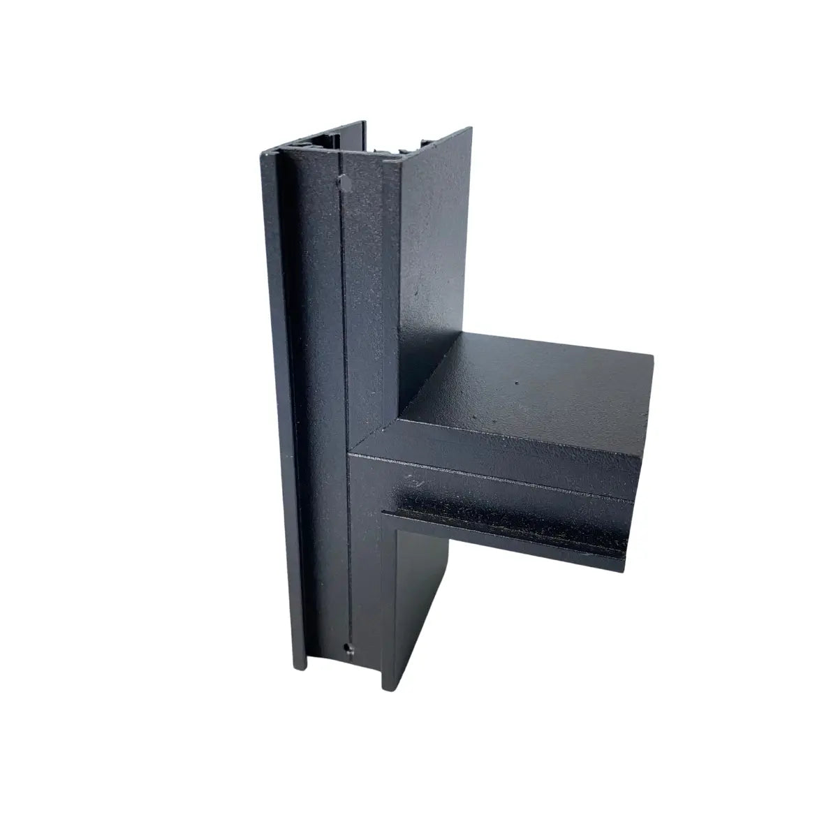 Connettore a T nero per binario magnetico a superficie 48V in alluminio vista posteriore