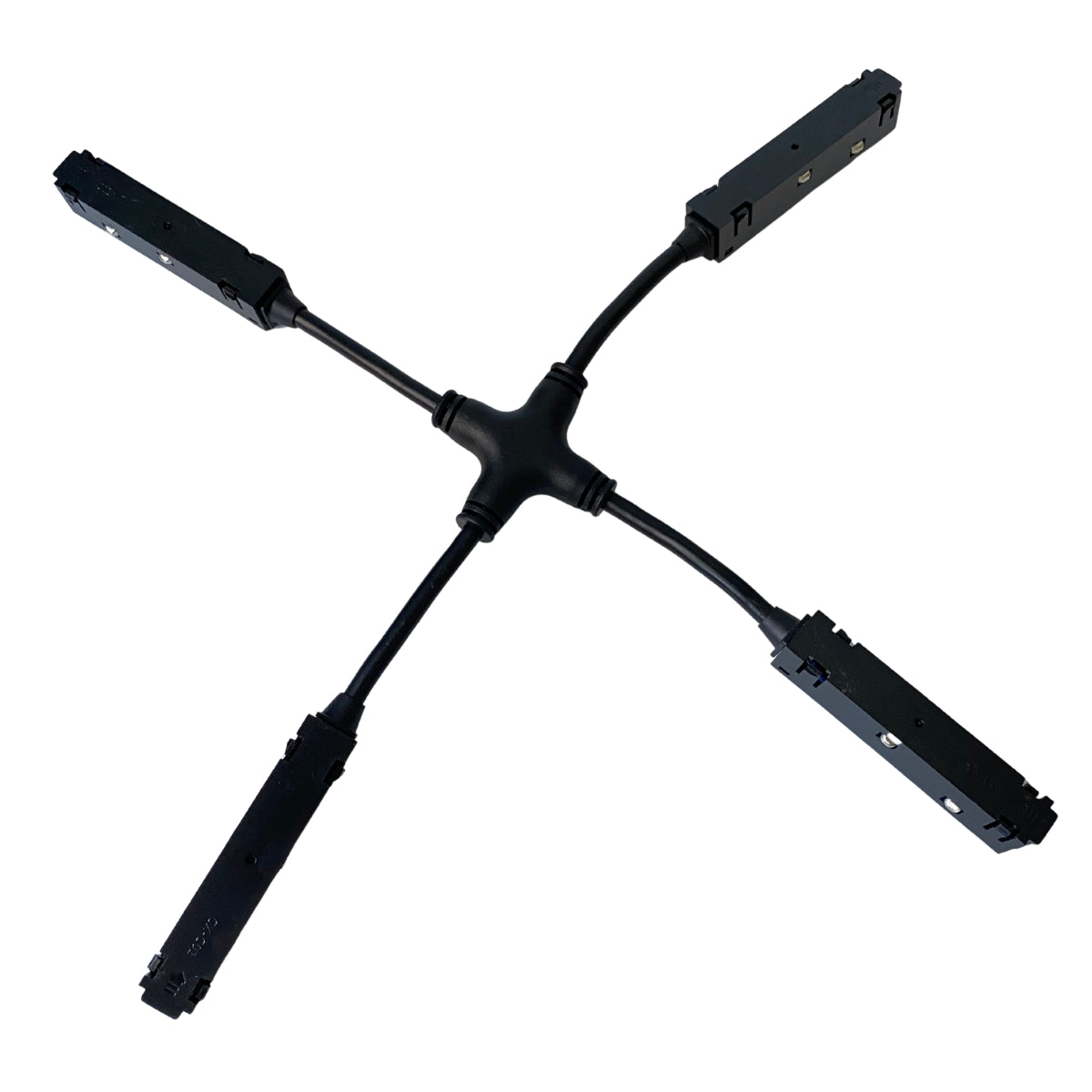 Connettore a X nero per binario magnetico 48V con certificazione CE RoHS per collegamento di quattro binari magnetici LED
