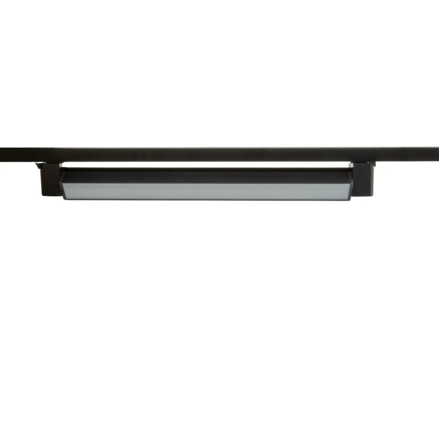 Faretto LED nero orientabile da 30W vista sul binario