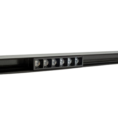 Faretto lineare LED Smart per binario magnetico 6W nero con luce regolabile 3CCT vista montato