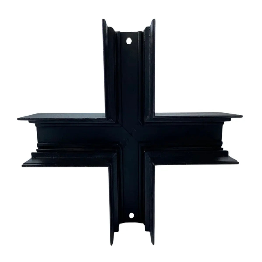 Giunto a X per binario magnetico da superficie 48V nero in alluminio per collegamento