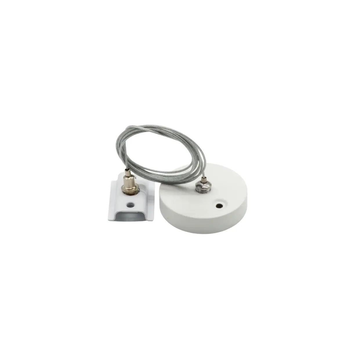 Kit di sospensione per binario monofase da 2 metri in metallo bianco con cavo in acciaio-1