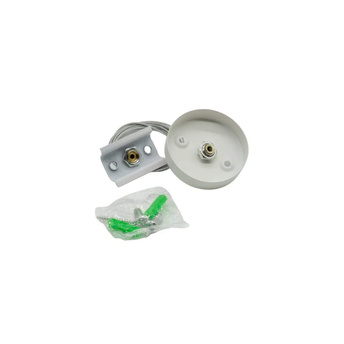 Kit di sospensione per binario monofase da 2 metri in metallo bianco con cavo in acciaio vista kit