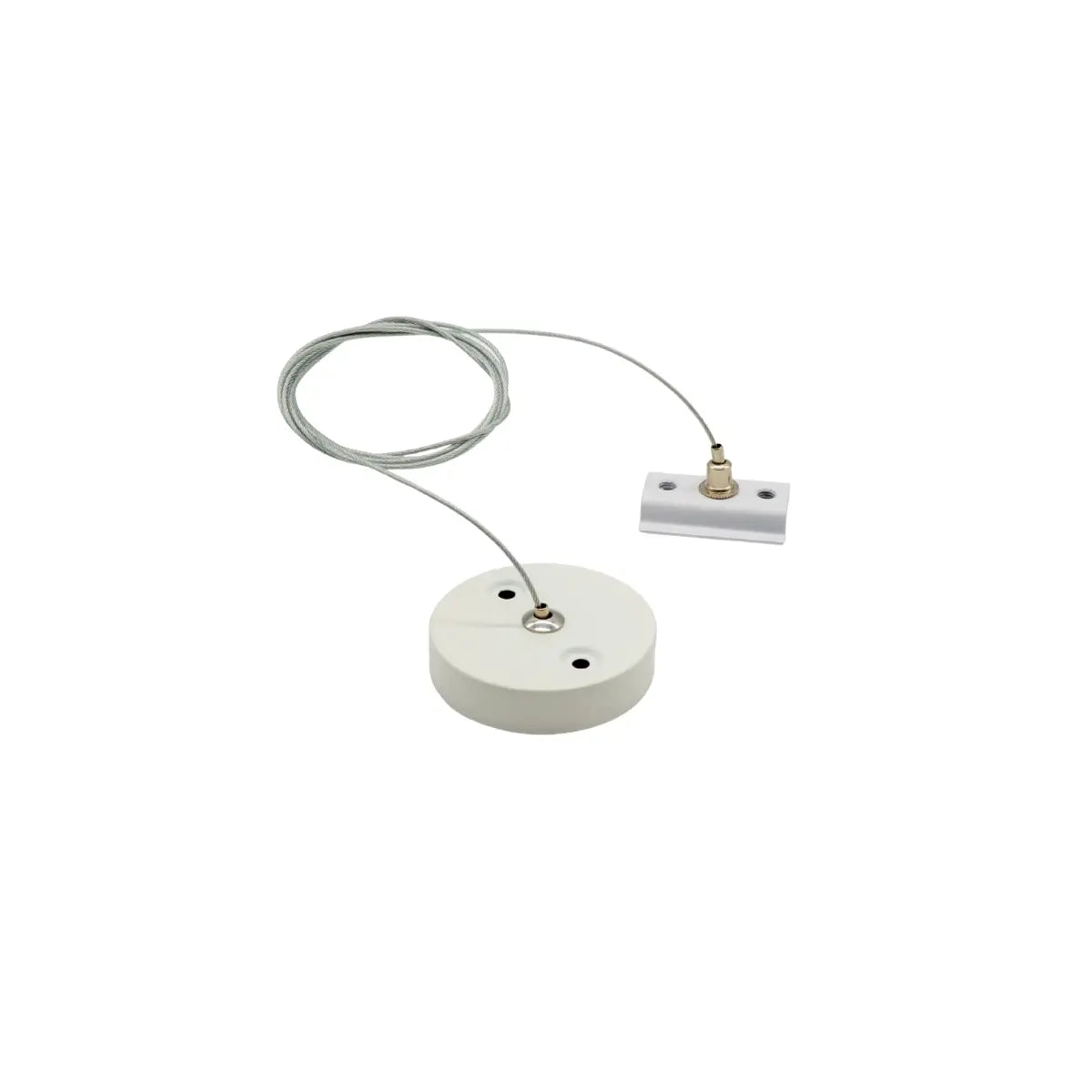 Kit di sospensione per binario monofase da 2 metri in metallo bianco con cavo in acciaio.