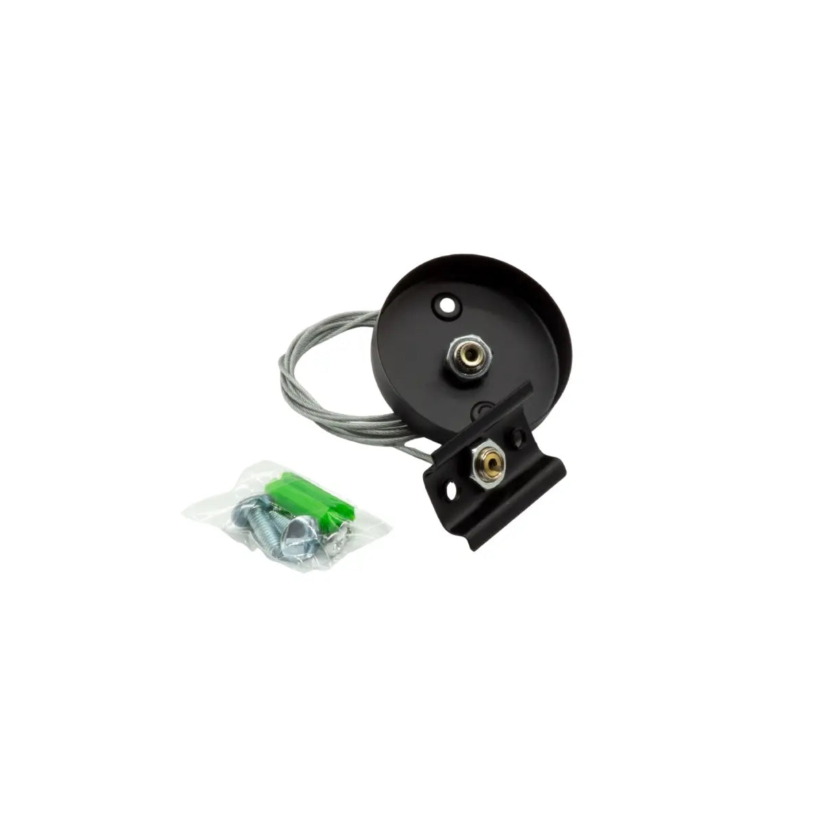 Kit di sospensione per binario monofase da 2 metri in metallo nero con cavo in acciaio vista kit