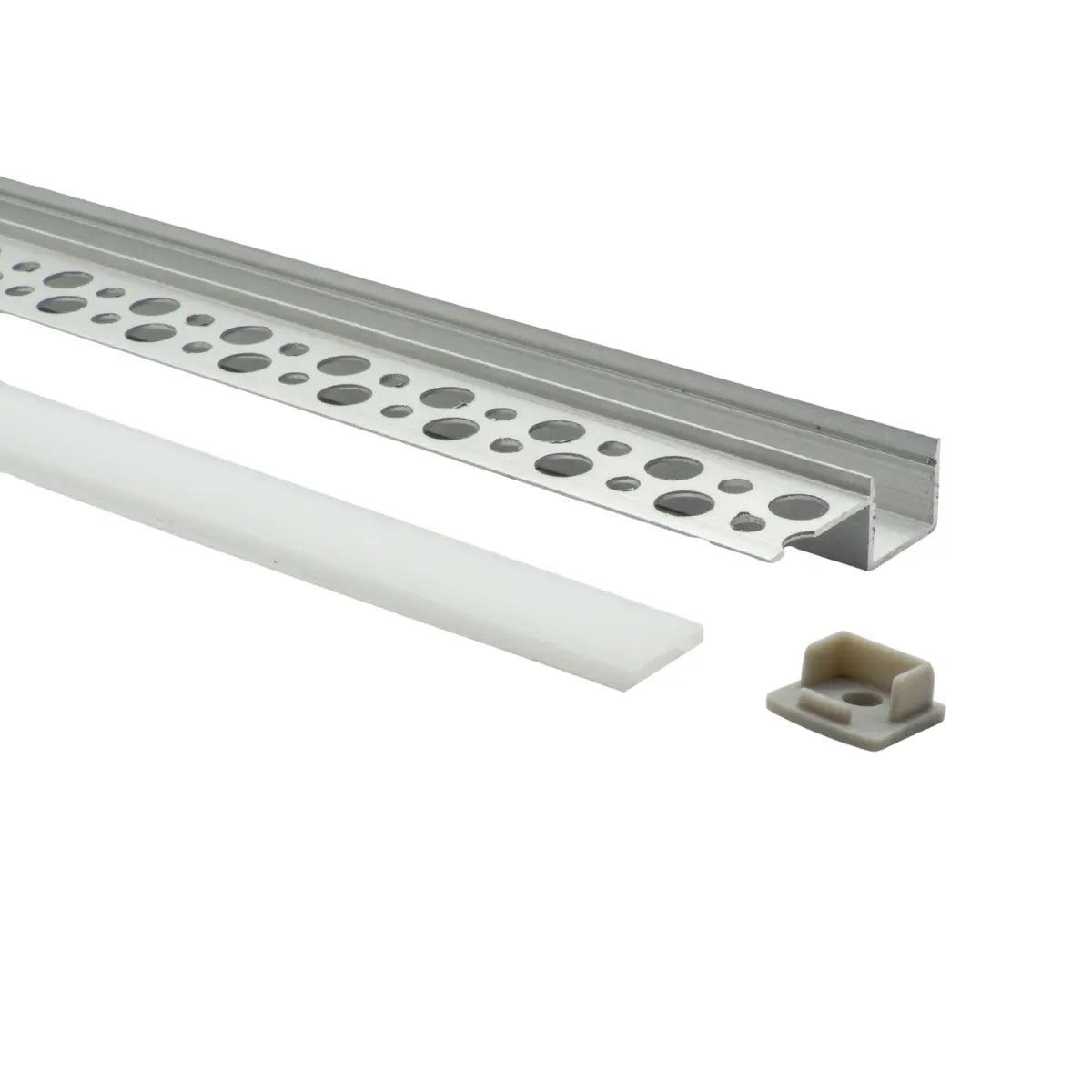 Dettaglio profilo a incasso per cartongesso con diffusore opalino - compatibile LED 12mm