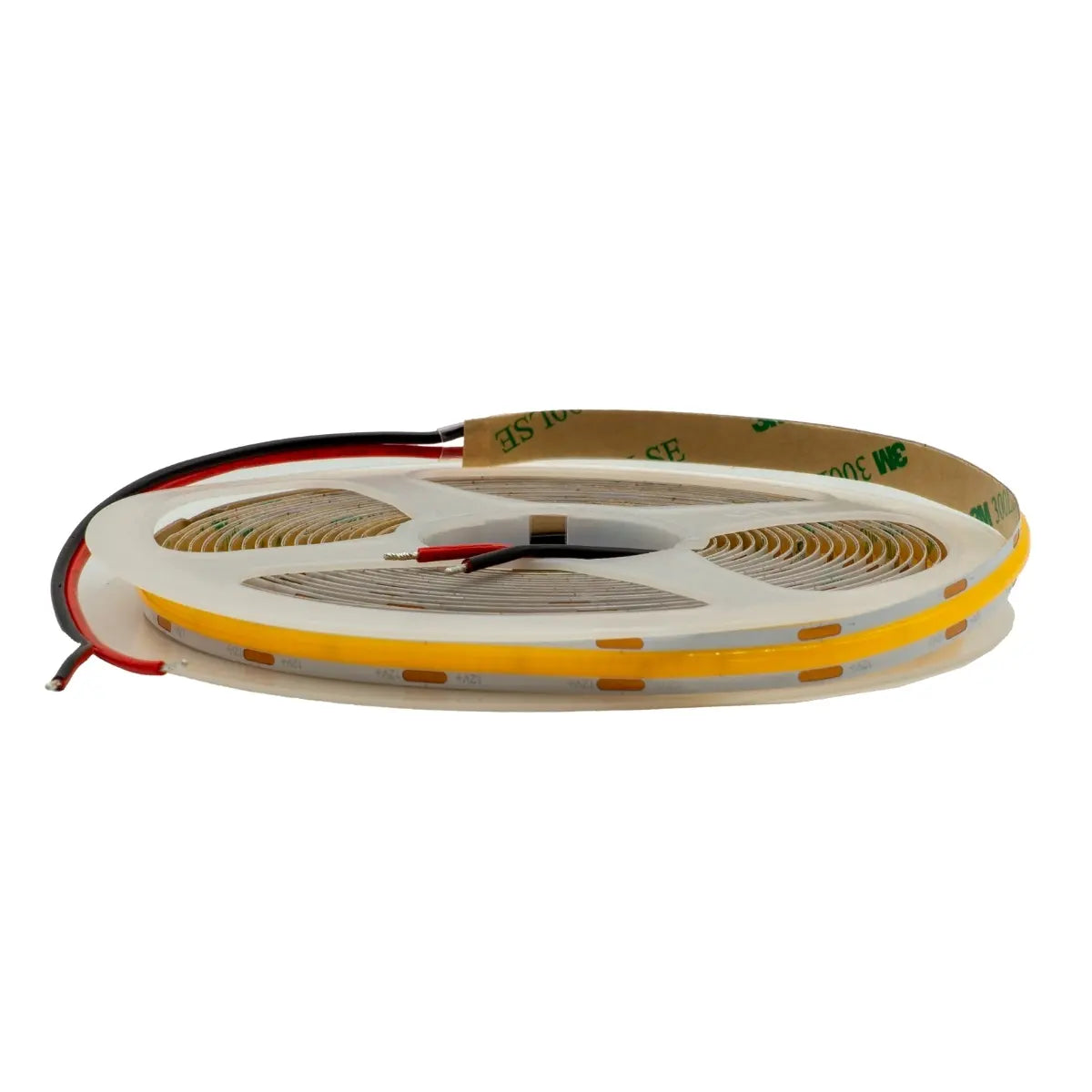 Striscia LED COB 12W 3000K 12V su bobina con adesivo 3M