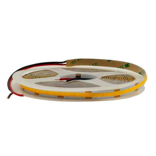 Striscia LED COB 12W 3000K 12V su bobina con adesivo 3M