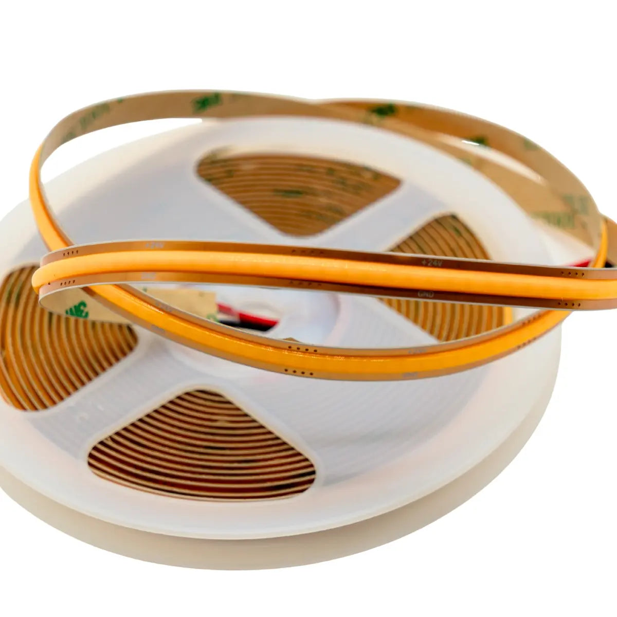 Striscia LED COB 24V 528 LED per metro con forbici e chip tagliati - Taglio libero personalizzabile vista da vicino