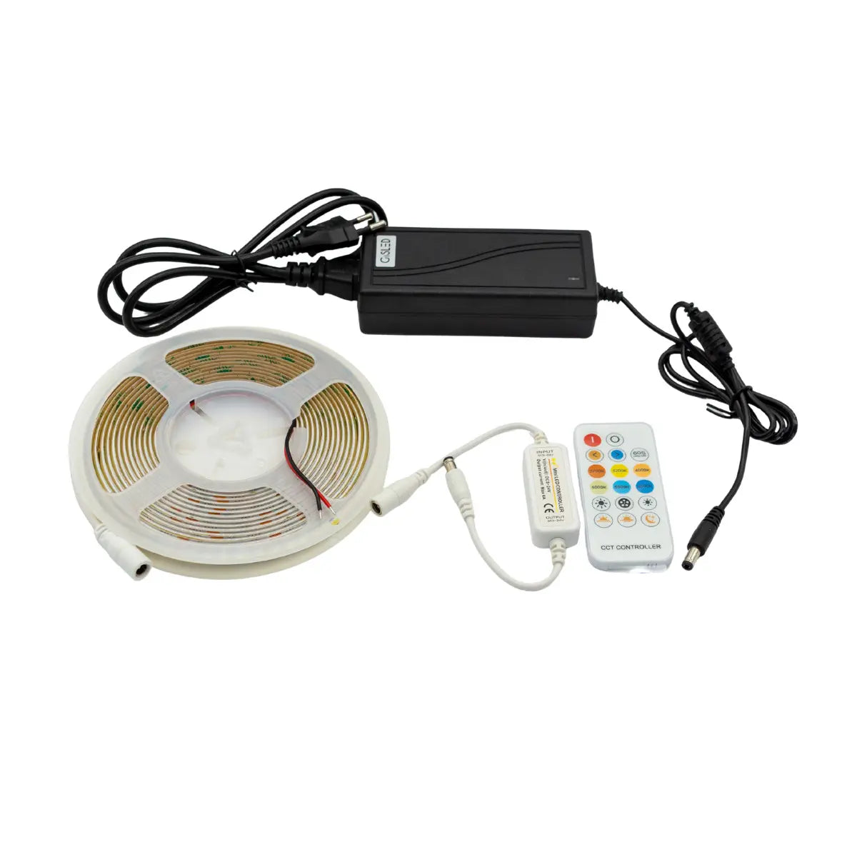 Striscia LED COB CCT 24V 5 metri kit completo Gisled vista generale