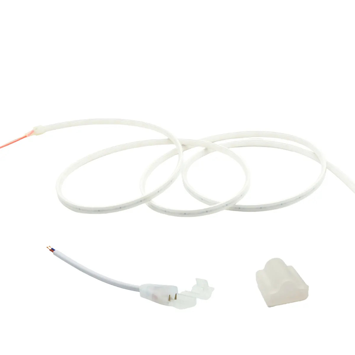 Striscia LED SMD 5 metri IP68 24V luce calda 3000K con accessori inclusi